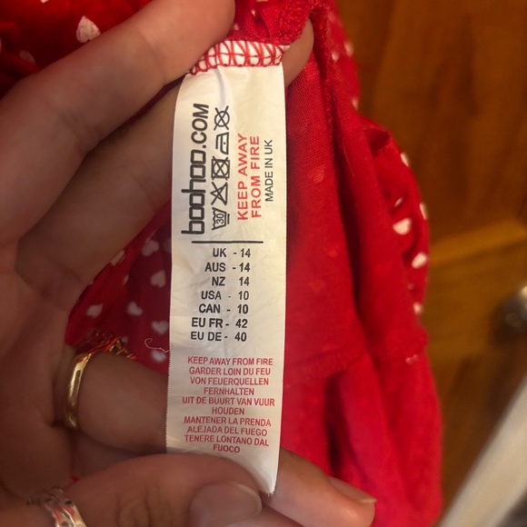 Boohoo Red Dress with White Dots - Picture 7 of 8